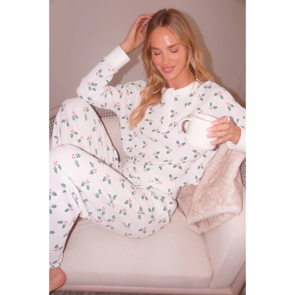 Beach Riot Pacific Long Sleeve Sleep Set Frosted Holly - Picture 3 of 3